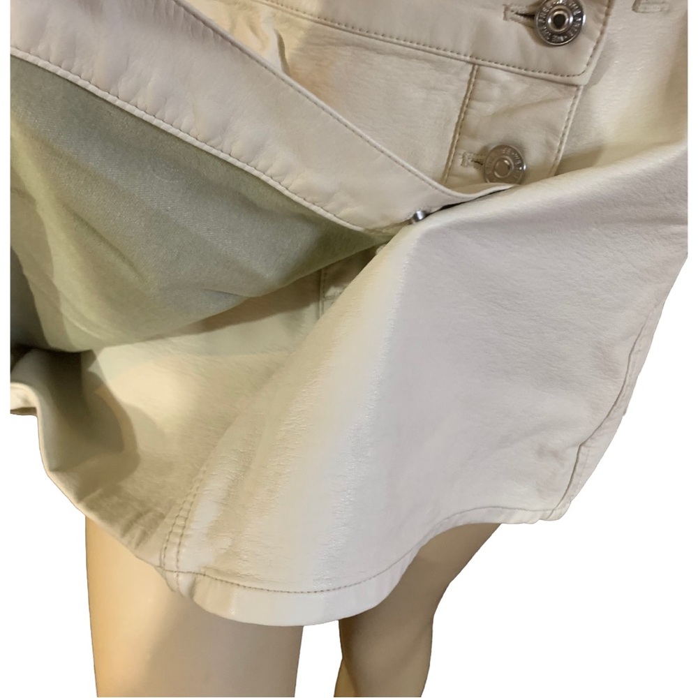 WE THE FREE "WYNNE" FREE PEOPLE FAUX LEATHER BONE CREAM MINI SKIRT (29/M) - Picture 7 of 12